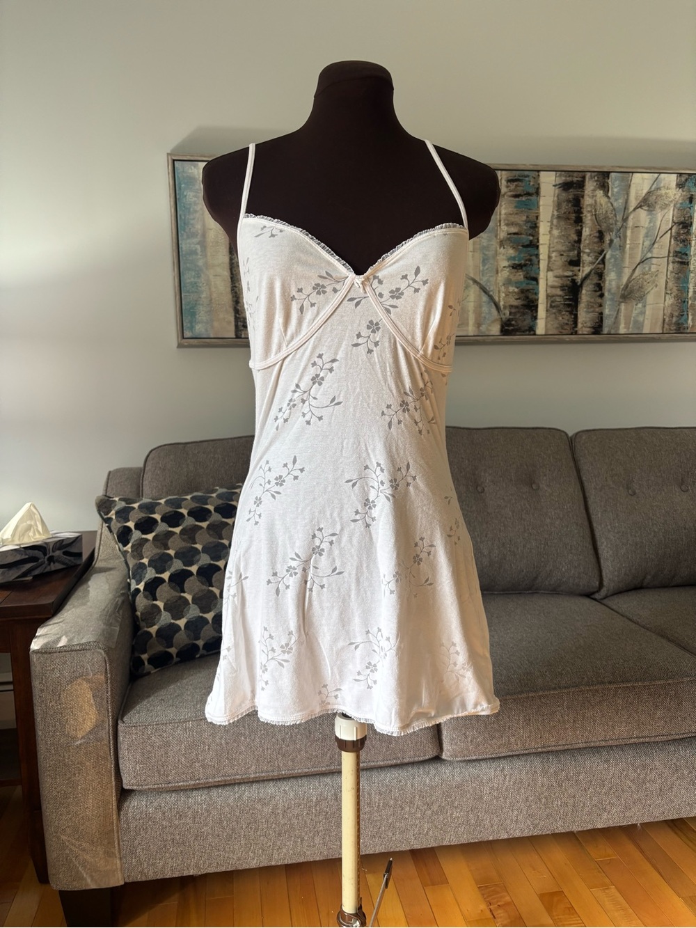 La SENZA White Floral Lace-Trim slip